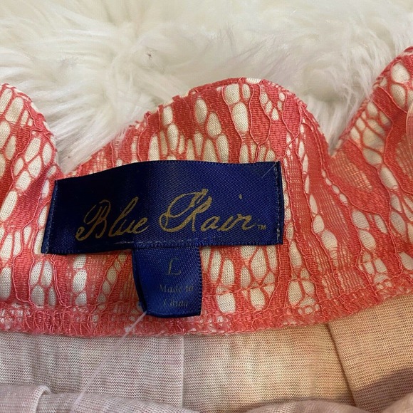 Blue Rain Francescas Pink Tan Floral Lace Casual Skirt Size Large NWT - Picture 3 of 6